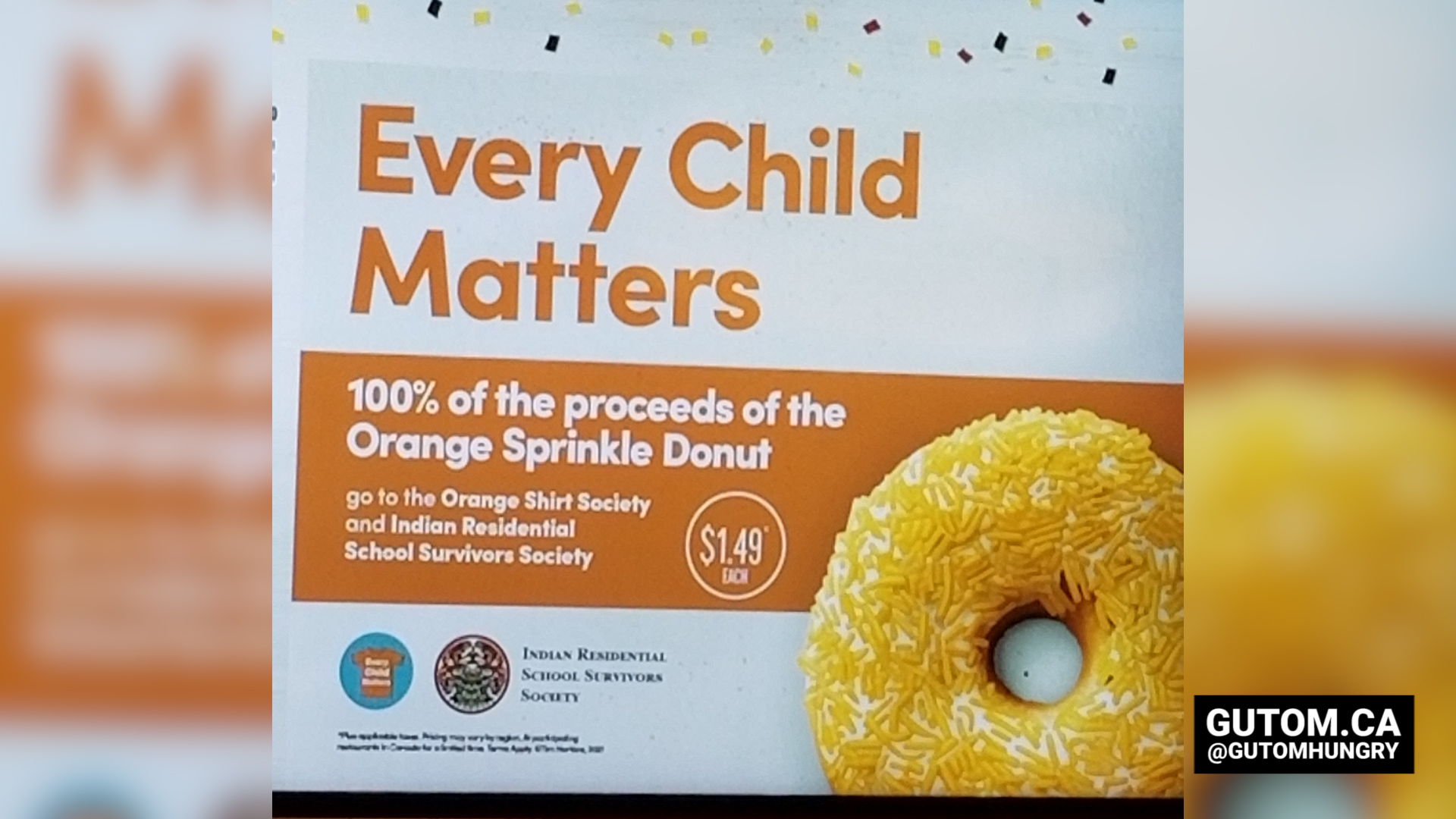 Tim Hortons Orange Sprinkle Donut campaign returns tomorrow, Sept. 30, with  100% of all fundraising donut sales being donated to Indigenous charities
